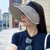 Foldable Stripe Empty Top Hat Wide Brim Striped Headband Fashion Sun Protection Cap  Beach Holiday
