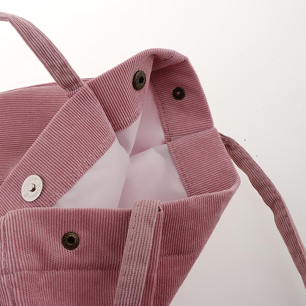 Large Capacity Canvas Tote Bag Fashion Corduroy Shoulder Shopper High Quality Handbag for Women Girls Daily Use