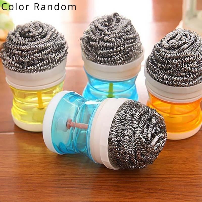 Multi Use Steel Wire Ball Cleaning Brush Can Add Detergent To Clean Ball Steel Wire Brush Cleaning Ball Washing Pot Brush
