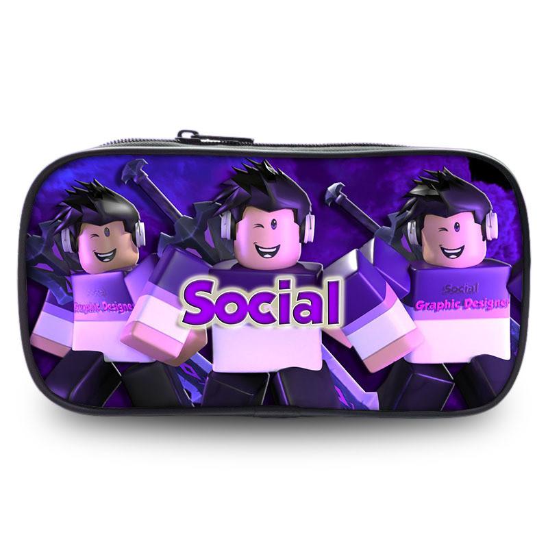 Spacious Roblox Pencil Case Durable Oxford Fabric Fun Designs For Students