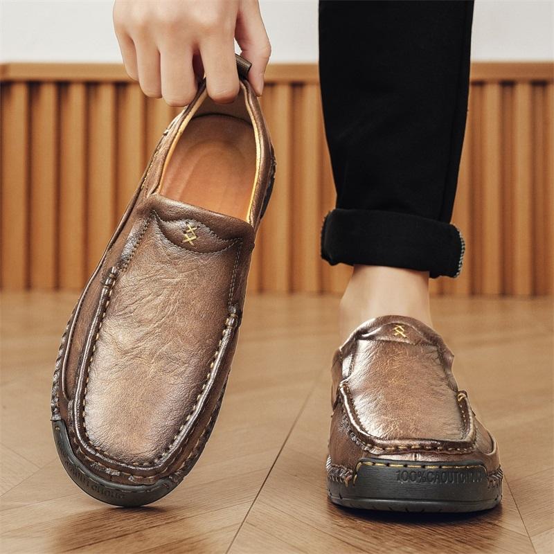 High Quality Men's Casual Leather Soft Bottom Shoes Comfy Big Size 39-48 Business Classic Business Shoes Flat Designer Loafers