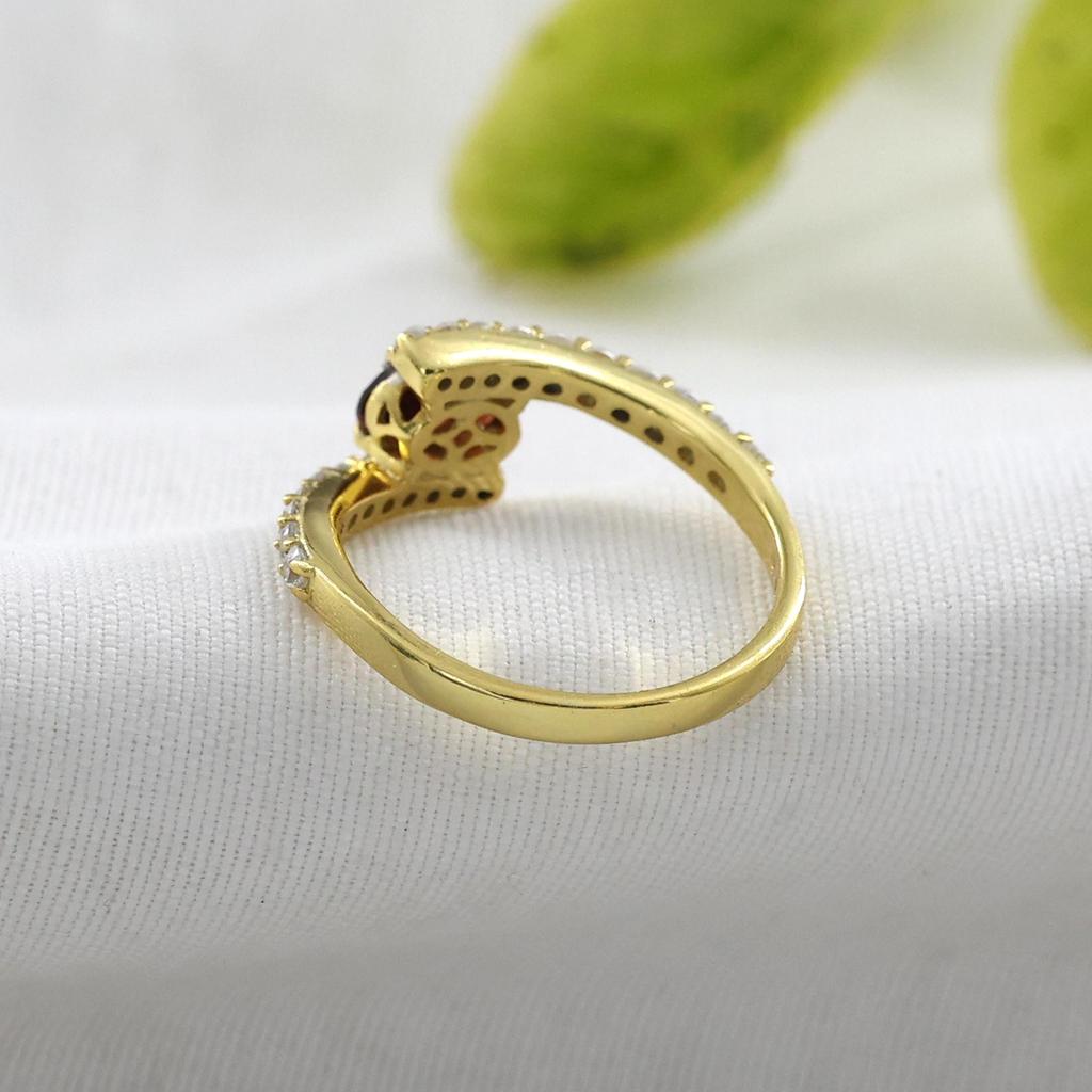 Silver Gold Plated Ring, January Birthstone Jewelry, Dainty Ring, Gift For Her