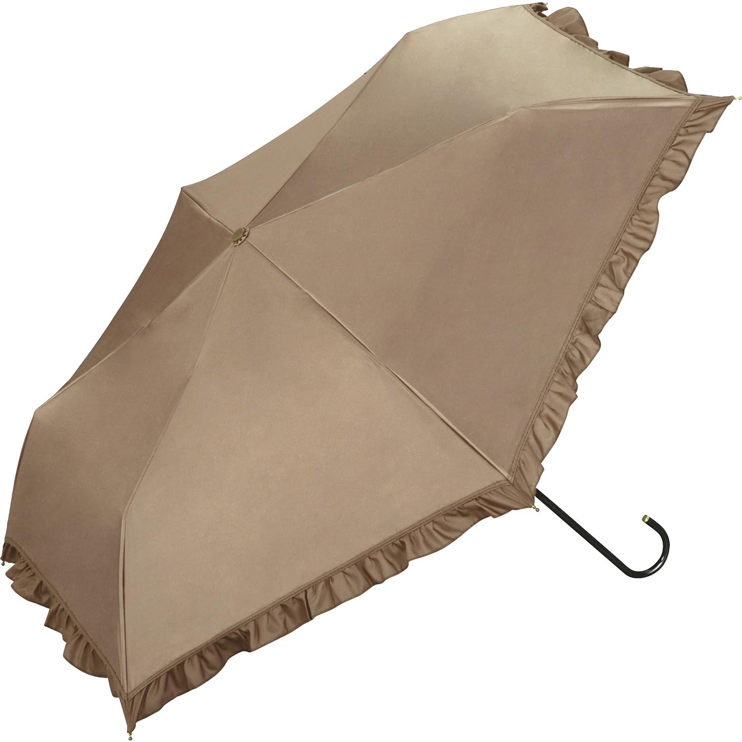 

Classic Frill Mini Sun Light UV UPF Heat Suitable for Rain or Folding Umbrella for and Stylish and Cute for Product [2025] Wpc. Umbrella, Brown, 100%
