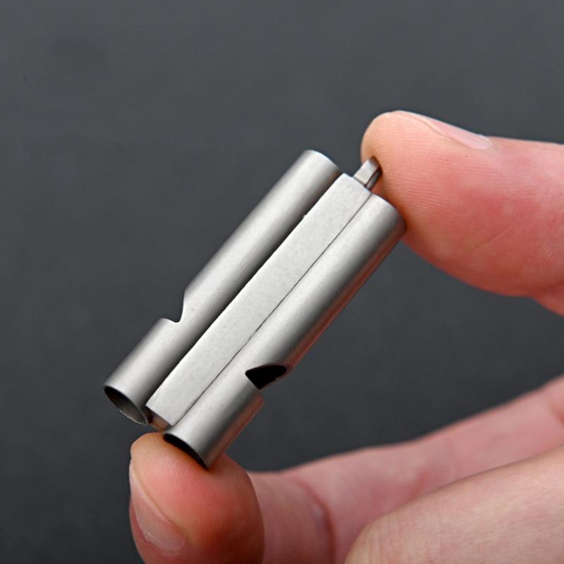 Titanium Survival Whistles Ultras Louds Outdoor Emergency Whistles Double Tube Whistles Outdoor Tool for Women Men