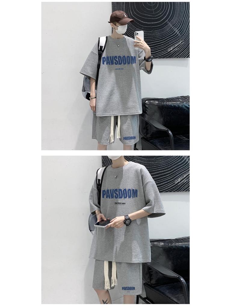 Teen Summer Fashion Suit: T-Shirt and Shorts Set for 12-15 Year Old Boys