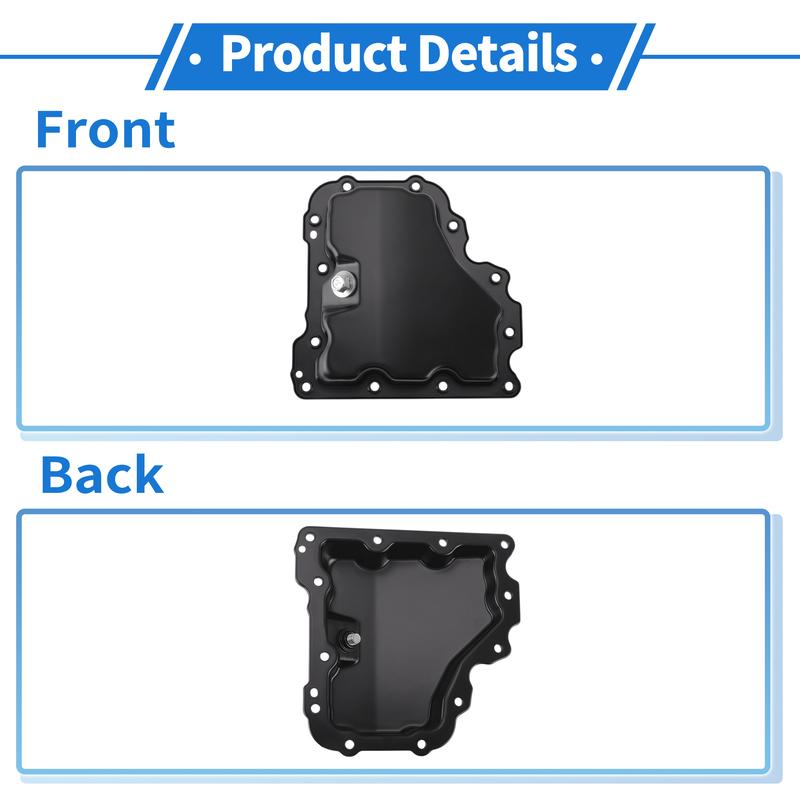 UXCELL No.12637773 Engine Oil Pan Oil Pan Sump Transmission Oil Pan for Chevrolet Cruze 2016-2018 Aluminum Alloy Black