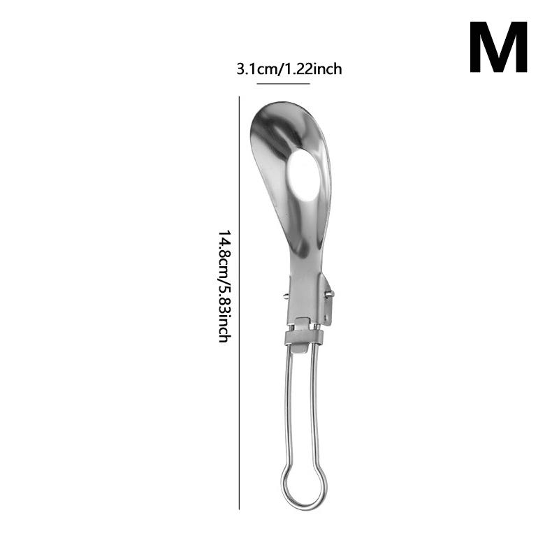 Half Polished Stainless Steel Folding Spork Lightweight Outdoor Dinner Spork Flatware For Travel Camping Backpacking