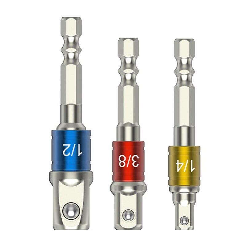 

3PC Color Hexagon Screw Screwdriver Changeover Extension Square Head Socket Tool Set for Electric Screwdriver Hexagon handle