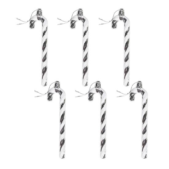 6 Pcs Candy Cane Christmas Ornament Plastic Twisted Candy Cane Christmas Tree Hanging Decoration for Xmas Tree Holiday Party Supplies