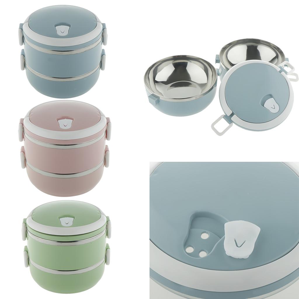 2 Layer Portable Heat Insulated Food Container Made of Stainless Steel