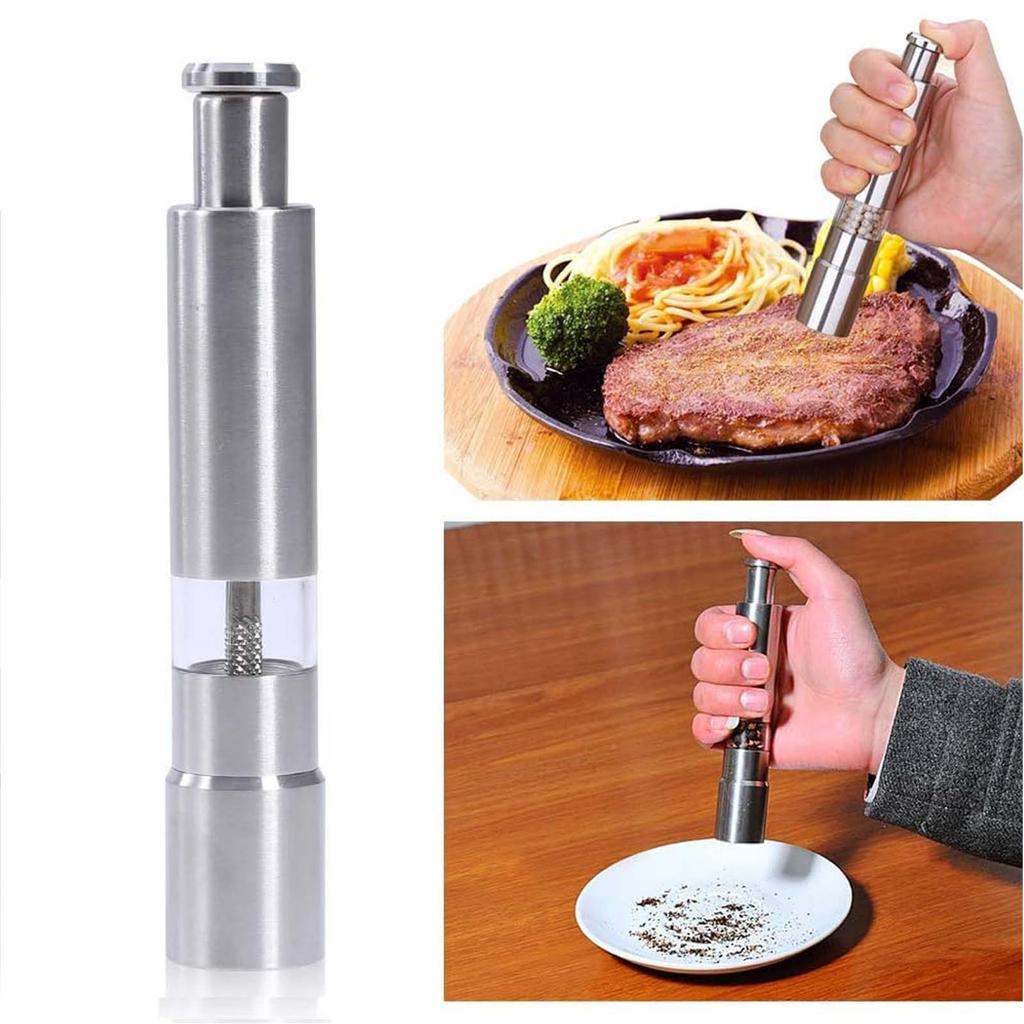 Manual Salt Pepper Grinder Stainless Steel Kitchen Manual Thumb Grinder Sauce Milling Stick for Black Pepper, Sea Salt, Spice