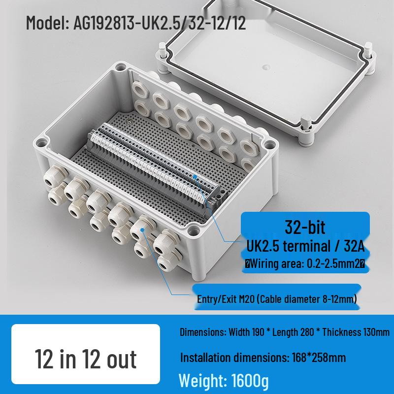 Waterproof Outdoor Junction Box with Cable Terminals