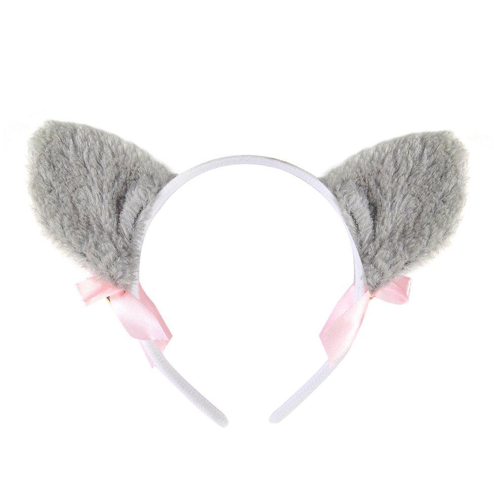 

Милые плюшевые кошачьи ушки, ободки с колокольчиком, косплей, головной убор, обруч для волос, повязка на голову серый