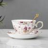 Ceramic Coffee Cup Saucer Spoon Set Flower Tea Cups Set European Porcelain Mug and Saucer for Coffee Cups Mugs Coffeeware Gift