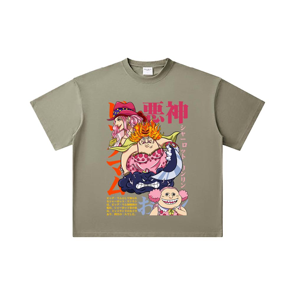 260 GSM Double Yarn 32 Count 100% Cotton One Piece V37 Big Mom Print Unisex Heavy Cotton T Shirt