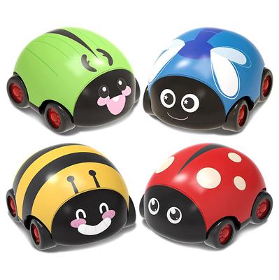 Autá na ťahanie Darčeky pre dievčatá vo veku 1 až 3 roky, hracia súprava do auta s trecím pohonom Hračky pre batoľatá pre dievčatá vo veku 1 až 3 roky, hračky do auta pre bábätká (4 balenie)