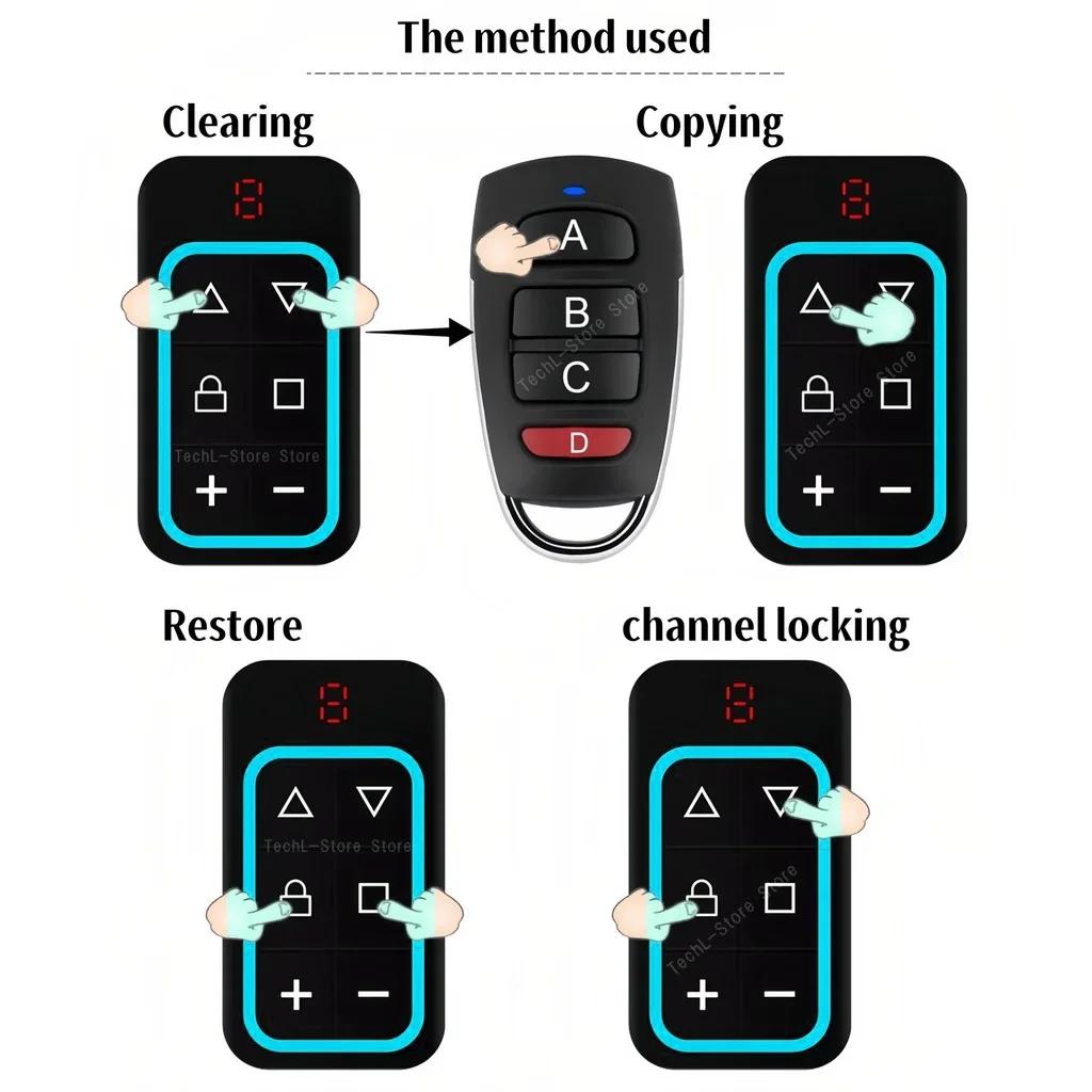 8-Ch Rechargeable Gate Remote Cloner Multi-Frequency 310-915MHz Type-C Universal Duplicator