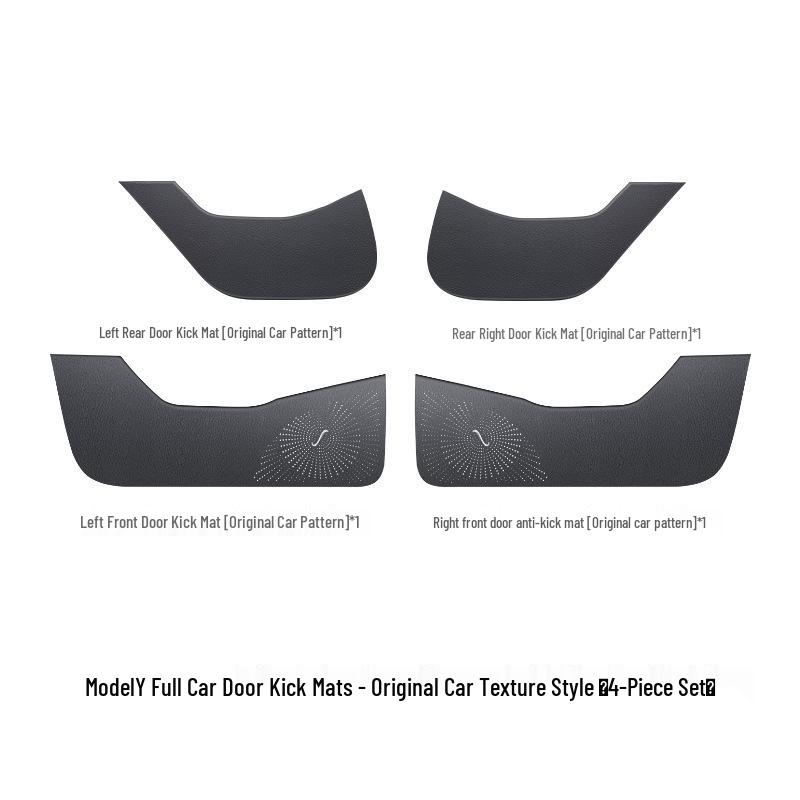 Tesla Model 3/Y Glove Box Kick Mat, Carbon Fiber Texture Door Protector, Interior Accessory.