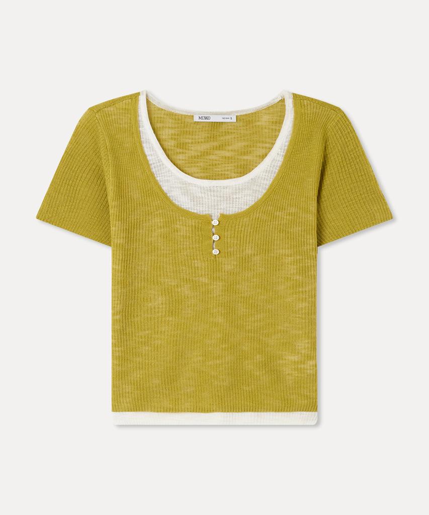 MIXXO Layered Short Sleeve Knit_Miwkag614T