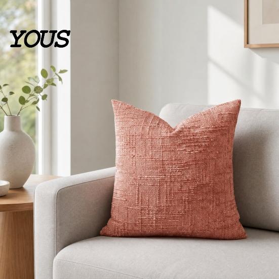 Smooth Zipper Pillow Cover Couch Throw Cover, Decorative Soft Cozy Chenille Case, Rustic Wrinkle-resistant Pillowcase Farmhouse Fall for Living