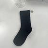 Women Socks Mid-tube Anti-freeze Non-Slip Bottoms Winter Simple Casual Solid Color Sports Socks Daily Wear