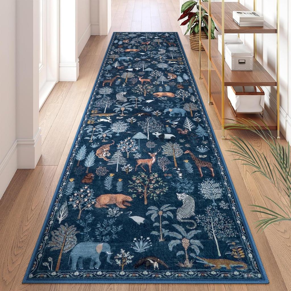 Large Area Rugs for Living Room Machine Washable Carpet for Bedroom Thick Abstract Jungle Animal Coffee Table Non-slip Floor Mat
