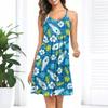 Women's Printed Sleeveless Shoulder Strap Workwear Sleepwear Dress