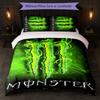 Monster Energy Print 3-delige Dekbedovertrekset 1 Dekbedovertrek en 2 Kussenslopen Zacht Beddengoed Voor Huishoudelijke Slaapkamer