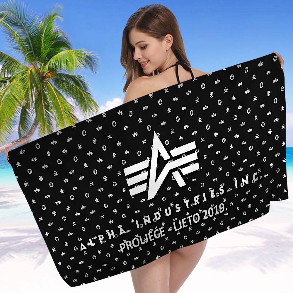 A-Alpha La I-Industries Logo Microfiber Beach Towel Absorbent Quick Dry Soft Yoga Swimming Resort Mountain Climbing Towel