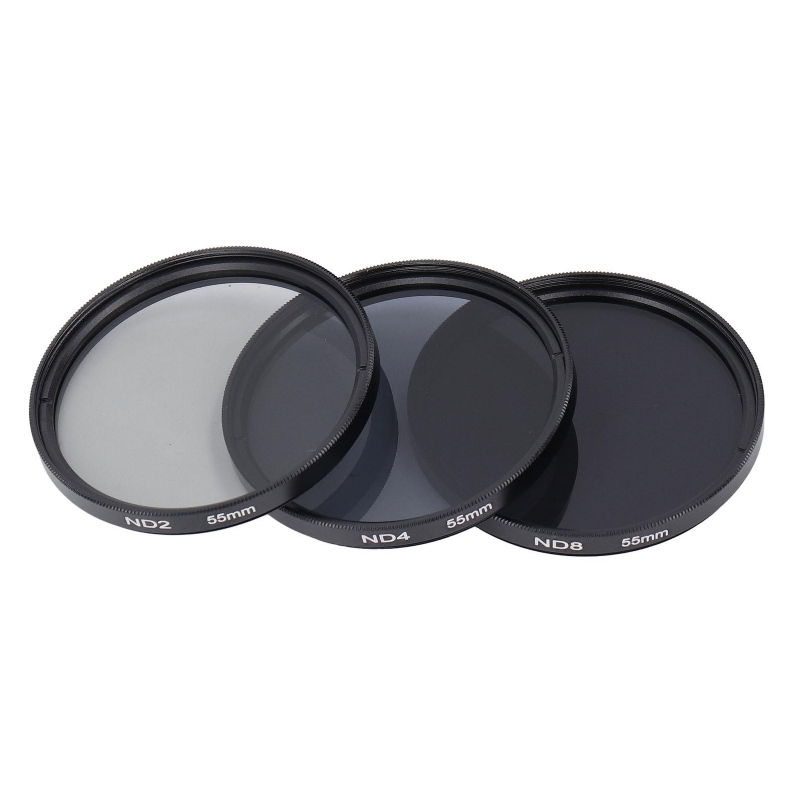 

ND Filters Set HD Multi Layer Coating Anti Overexposure Anti Scattered Light Anti Scratch ND2 ND4 ND8 Filters for 55mm / 2.2in