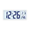 Nordic Large Digital Wall Clock with Temperature/Humidity Display, Silent Operation, and LCD Night Light