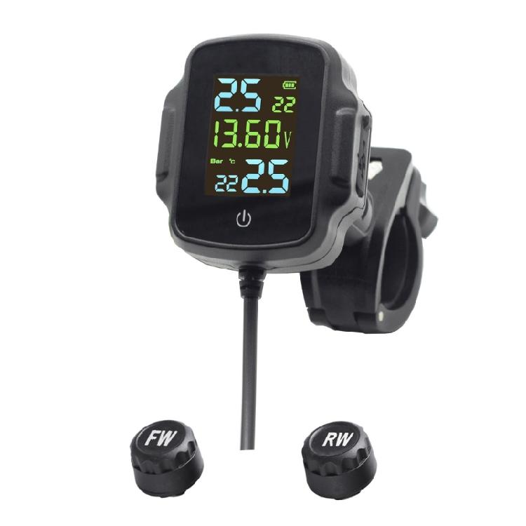 Bezdrátový LCD displej QC3.0 Alarmový systém monitorování tlaku v pneumatikách motocyklu
