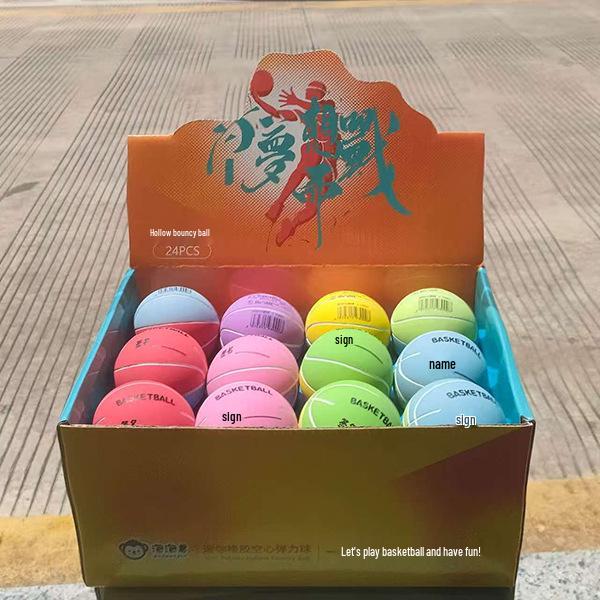6cm Mini High Elastic Rubber Ball for Kids - Grip & Bounce Football/Basketball for Kindergarten