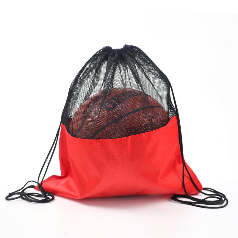 

Рюкзак Drawstring: Сумка для марафона, баскетбола, спорта и фитнеса с сетчатым карманом One Size (W39*H42) красный