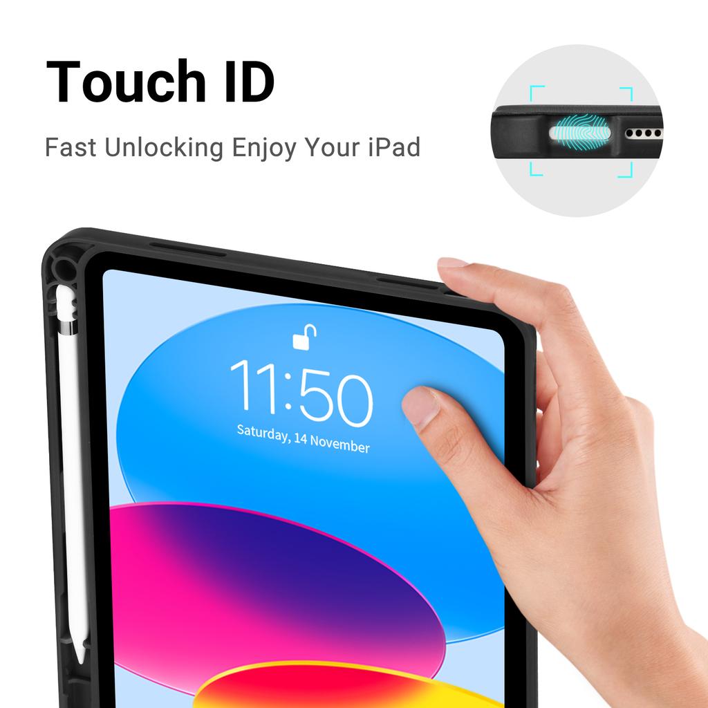 Custom Protective PU Leather Tablet Cover Case for iPad 9.7 Inch 5th/6th Gen Folio Stand Business Pencil Holder Trifold Stand