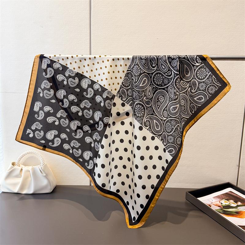 

New Paisley Cashew Print 70*70cm Square Scarf Women Neck Tie Soft Satin Neckerchief Female Foulard Headband Hijab Decorate Hand 70x70cm