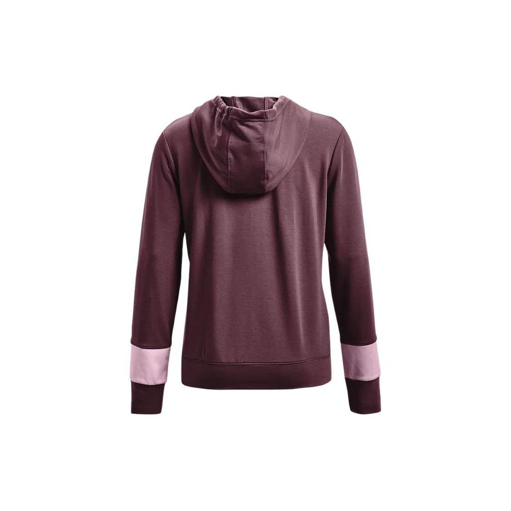 Under Armour Rival Terry Hoodie With Printed Logo Long Sleeve Jacket Women Outerwear Dust-Purple 1370941-554