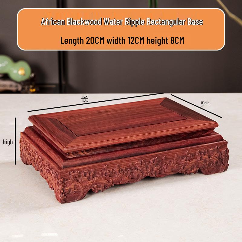 Socha Buddhy z palisandru a ručně vyráběné předměty Guanyin na podstavci z masivního dřeva s obdélníkovou vázou a kamenným bonsají