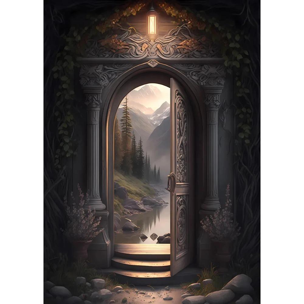 Mysterieuze Betoverde Bos Poster Zonovergoten Elfenbos Pad Sprookjes Prints Canvas Schilderij Muurfoto Huis Woonkamer Decor
