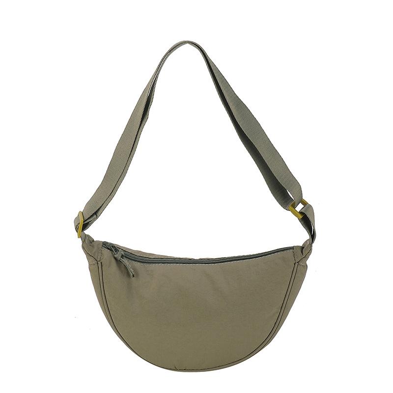 Сумка-пельмень Стильная Универсальная Легкая Одноплечевая Сумка из стираной ткани Через плечо зелёный
