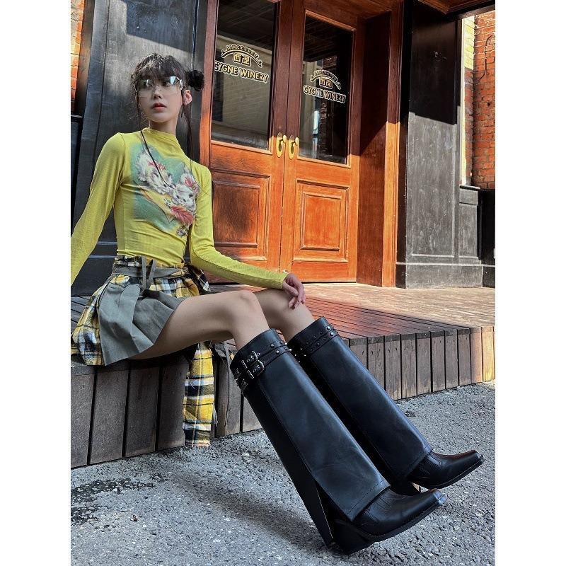 Skinny Rivet Pants Boots Summer New Pointed Embroidered Western Cowboy Boots Retro Spice Girls Boots Women