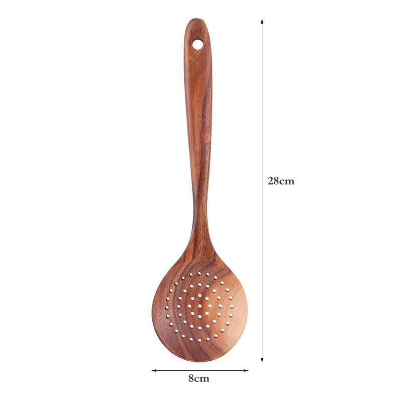

Slotted Wooden Spoon Kitchen Skimmer Colander Long Wooden Strainer Spoon for Cooking Ladle Food Strainer Spoon Kitchen Utensils