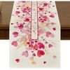 Red Pink Heart Branch Table Runner 13x72 Inch Kitchen Dining Valentines Day Anniversary Wedding Table Decor for Indoor Outdoor Farmhouse Home Party