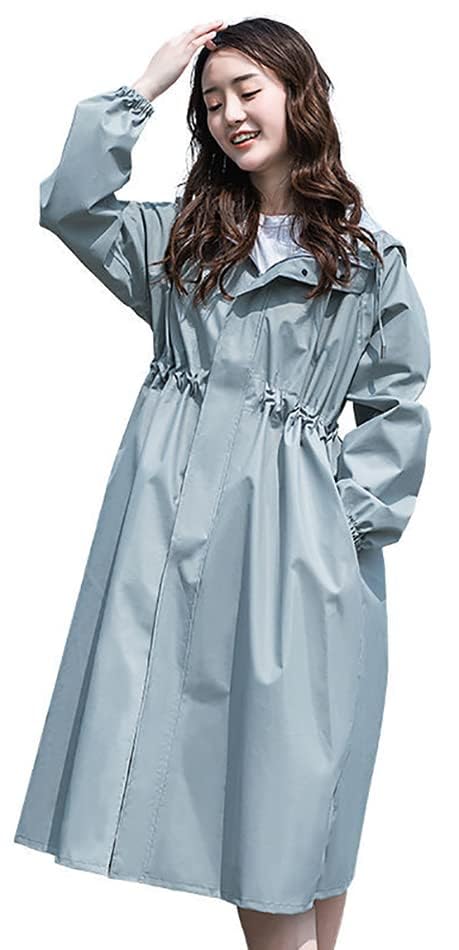 

Женский плащ и плащ для с длинным плащом Большой для поездок на работу или XL [ВЕСЕННИЙ СЕЗОН] Мужской, Пончо, Для ходьбы, Капюшон, Водонепроницаемый, Стильный, серый