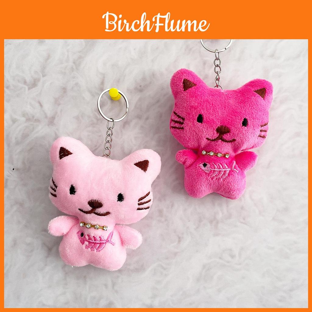 Plush Cat Keychain With Sparkling Embellishments For Kids And Teens
