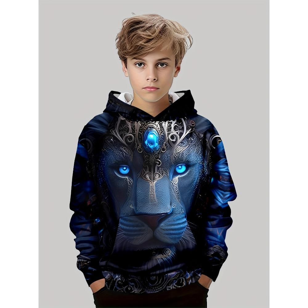 Kids Clothes Boys Hoodies Long Sleeve 3D Tigers Print Children Spring Fall Clothes Casual Outdoor Stylish Boy Girl Clothes Tops