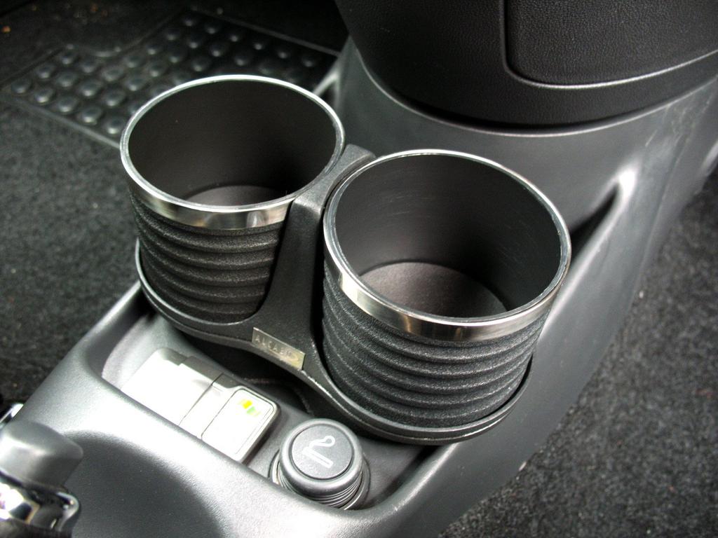 ALCABO Drink Holder, Black with Ring and Cup, for FIAT 500, Right-Hand/Left-Hand Drive, AL-140BS