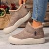 Botas de Invierno de Felpa para Mujer de Piel Sintética Suaves Cálidas y Ligeras Color Beige Amigable con Diseño de Caña Baja