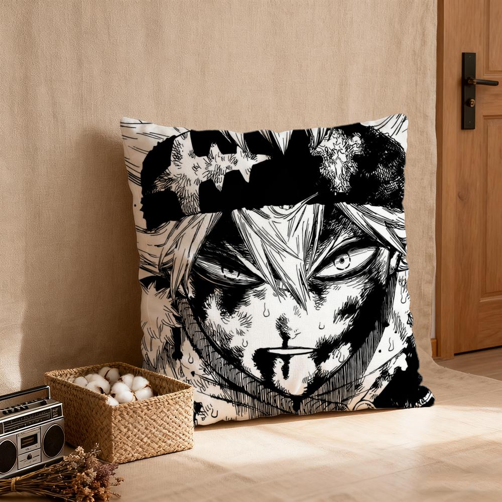 Pillow Case luxurious home office, sofa decorative Multi sized car seat cushions, pillowcases B-Black cloverS anime