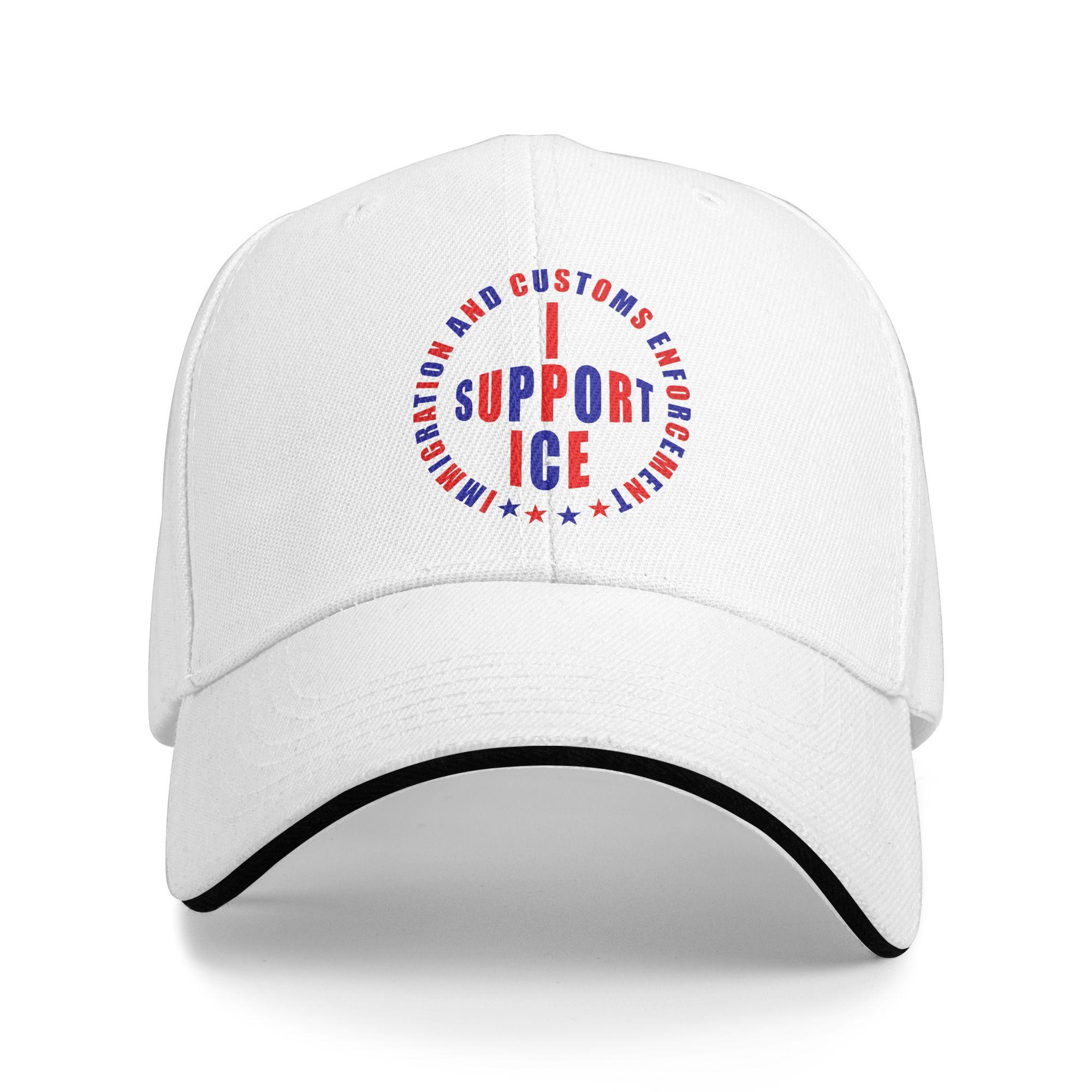 

Red Blue I SUPPORT ICE IMMIGRATION AND CUSTOMS Baseball Cap Running Hippie Quality Trucker Hat Men Trendy Print Baseball Caps As Picture белый